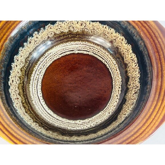 Vintage Haeger USA Pottery Wash Basin Bowl Brown Swirl - Picture 3 of 7